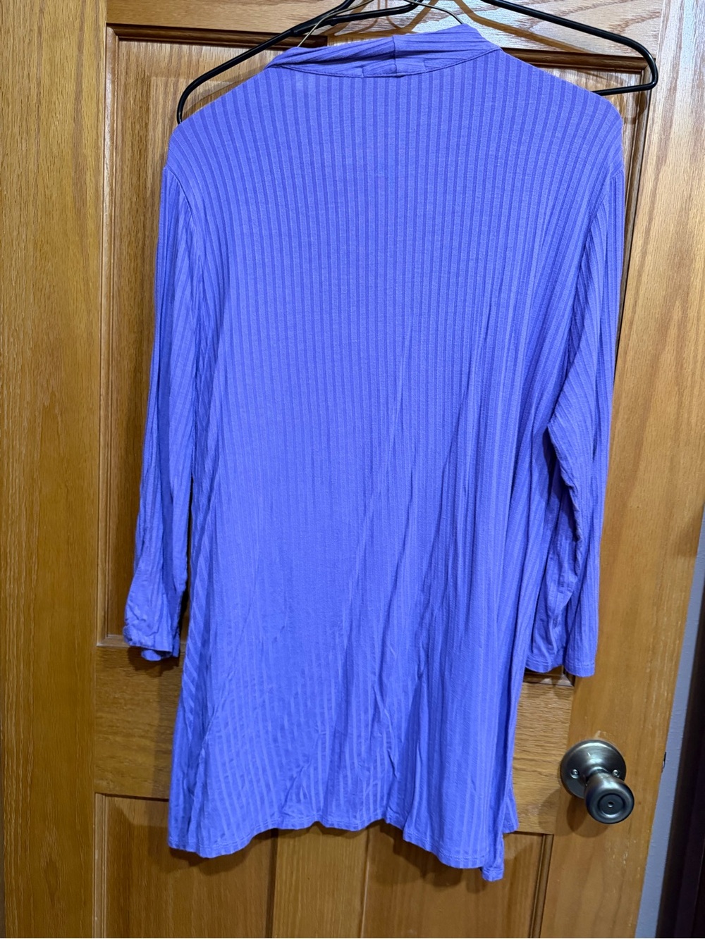 Notations Lavender Open-Front Ribbed Cardigan - Picture 4 of 5